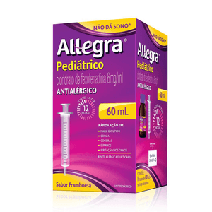 Allegra Pediátrico 6mg/mL Suspensão Oral Sabor Framboesa - Frasco com 60mL + Seringa Dosadora