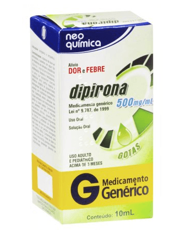 Dipirona Sódica 500MG/ML Solução oral (gotas) - Frasco com 10 mL - Imagem 1