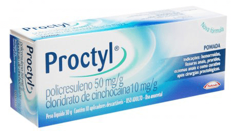 Proctyl 50mg/g + 10mg/g Pomada Retal - Bisnaga com 30g - Imagem 1