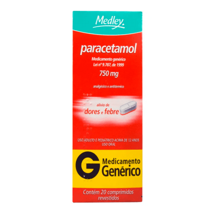 Paracetamol 750mg - 20 Comprimidos Revestidos - Imagem 1