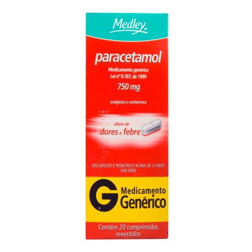 Paracetamol 750mg - 20 Comprimidos Revestidos - Imagem 1