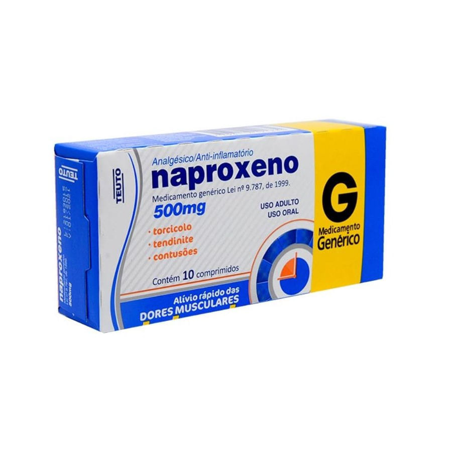 Naproxeno 500mg - Caixa com 10 Comprimidos - Imagem 1