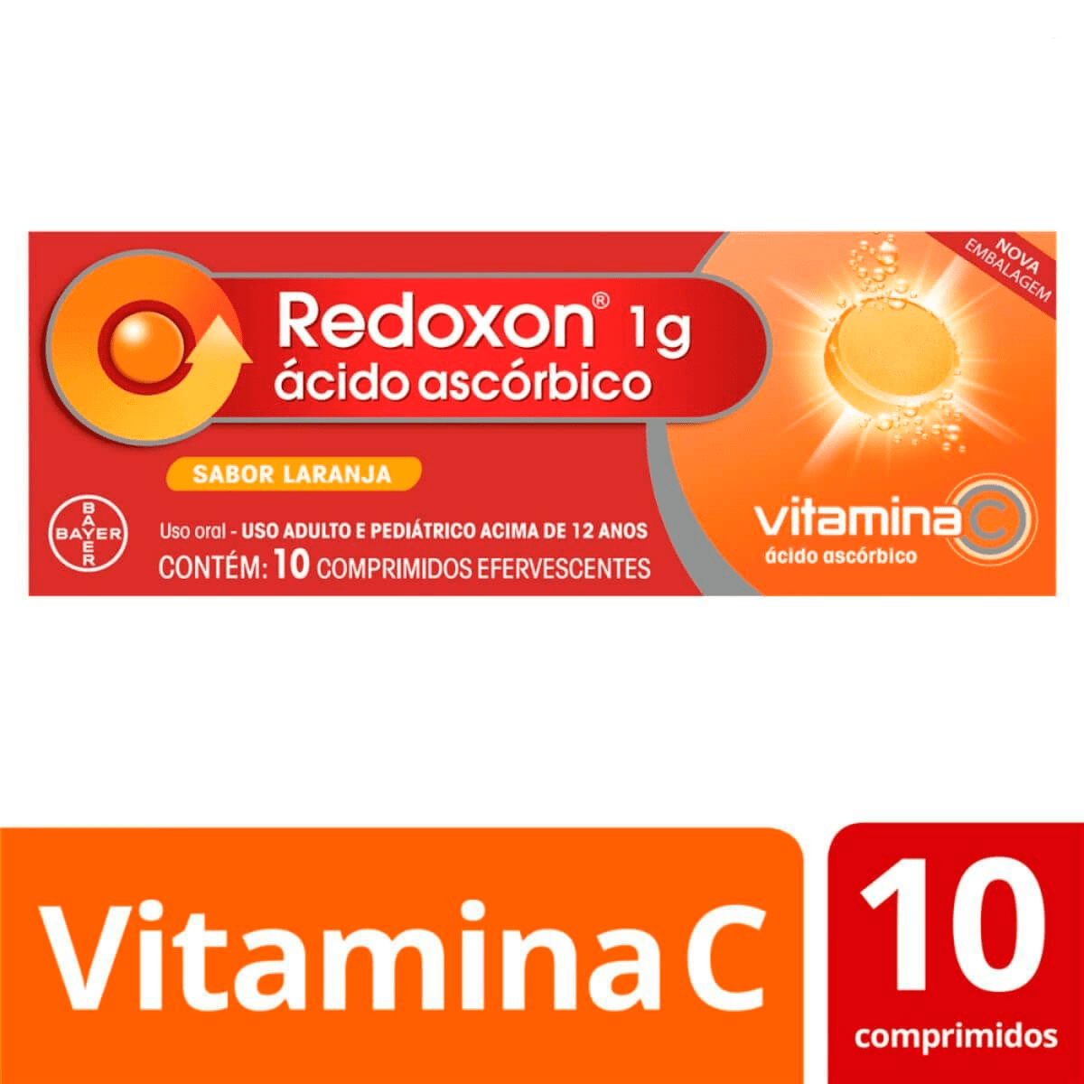 Redoxon 1g - 10 Comprimidos Efervescentes - Imagem 1
