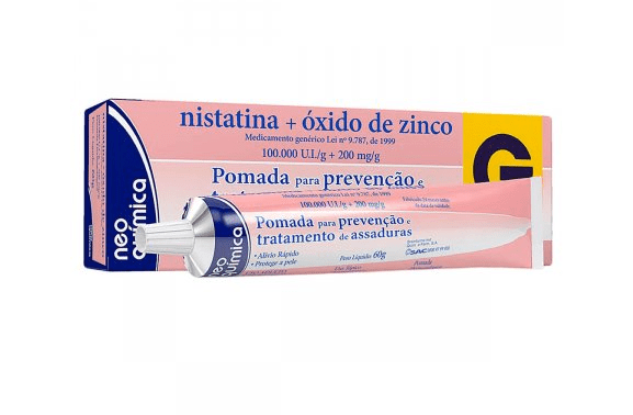 Nistatina + Óxido de Zinco 100000UI/g + 200mg/g Pomada Dermatológica - Bisnaga com 60g - Imagem 1