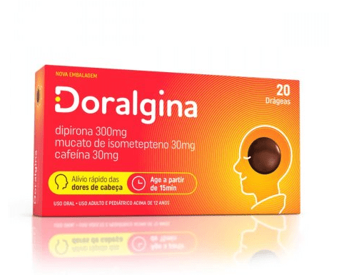 Doralgina 30 + 300 + 30mg - Caixa com 20 Drágeas - Imagem 1