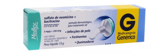 Sulfato de Neomicina + Bacitracina 5 + 250mg/g + Ui/g - 1 Pomada Dermatológica - Imagem 1