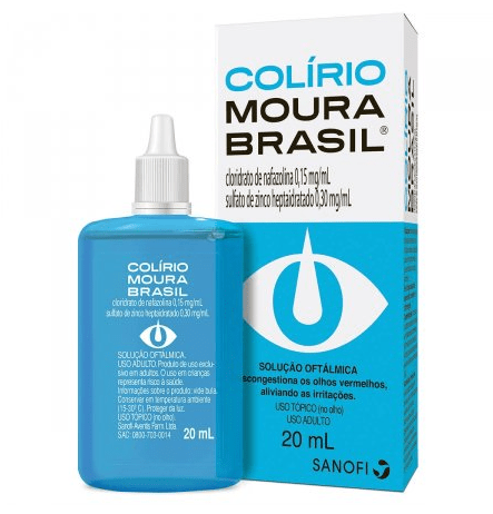 Colirio Moura Brasil 0.15mg/ml + 0.3mg/ml Solução Oftálmica - Frasco com 20mL - Imagem 1