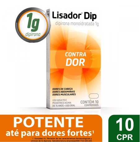 Lisador Dipirona 1g - 10 Comprimido Simples - Imagem 1