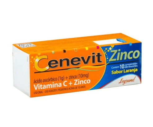 Cenevit Zinco 1 + 10mg - 10 Comprimidos Efervescentes - Imagem 1