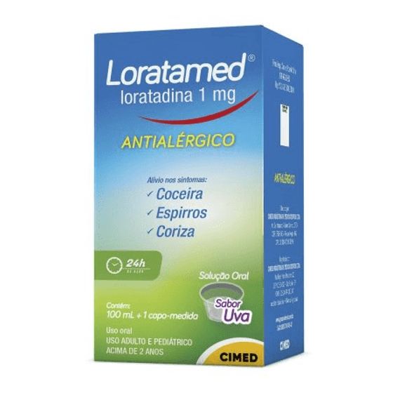 Loratamed 1mg/mL Xarope Sabor Uva - Frasco com 100 mL - Imagem 1