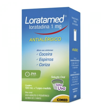 Loratamed 1mg/mL Xarope Sabor Uva - Frasco com 100 mL - Imagem 1