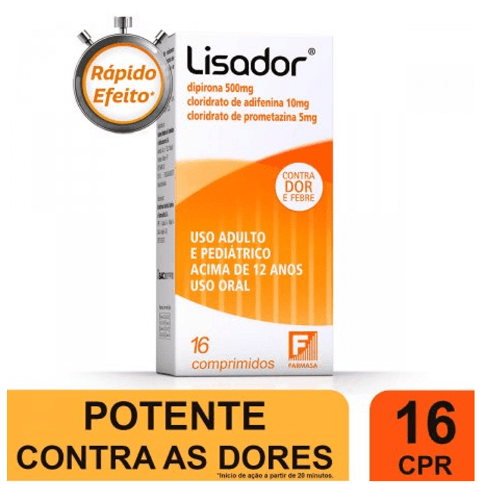 Lisador 500 + 10 + 5mg - Caixa com 16 Comprimidos - Imagem 1