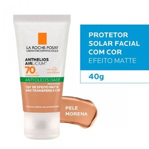 Protetor Solar Facial FPS70 La Roche Posay Anthelios Airlicium Antioleosidade Pele Morena 40G