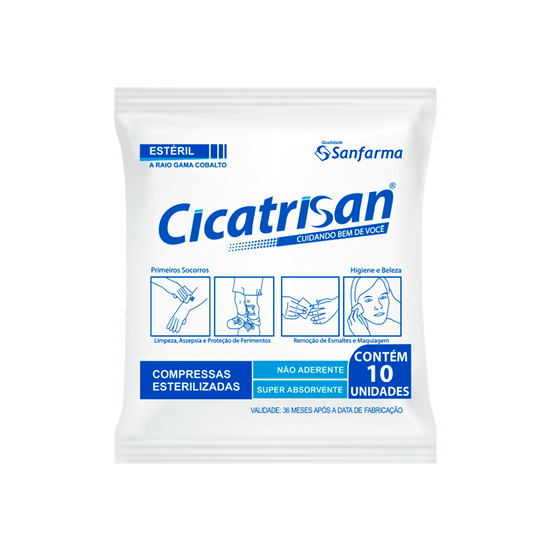 Compressa de Gaze Estéril 10 Unidades Cicatrisan - Imagem 1