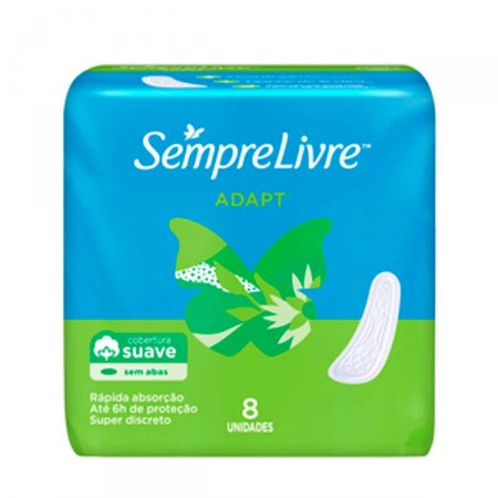 Absorvente Sempre Livre Especial Adapt Cobertura Suave Sem Abas, 8 Unidades - Imagem 1