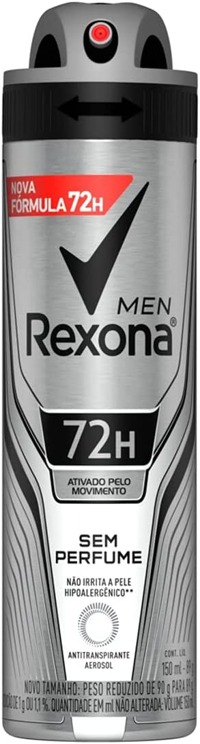 Desodorante Rexona Men Sem Perfume aerosol, 1 unidade com 150mL - Imagem 1