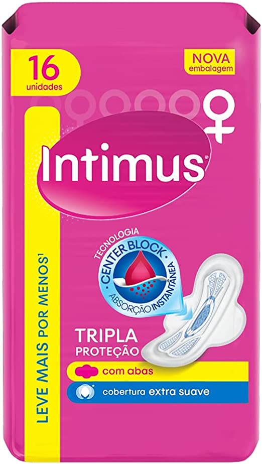 Absorvente Intimus Gel Tripla Protecao Cobertura Extra Suave, com abas, leve 16 e pague 14 - Imagem 1