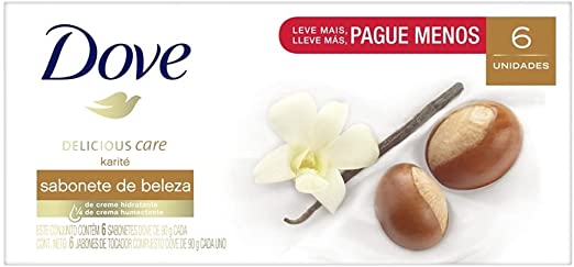 Sabonete Dove em Barra Manteiga de Karité Pack com 6 Unidades de 90g - Imagem 1