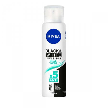 Desodorante Feminino Nivea Invisible For Black And White Fresh Aerosol 150ml - Imagem 1