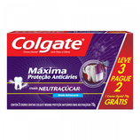 Creme Dental Colgate Máxima Proteção Anticáries Mais Neutraçúcar com 70g leve 3, pague 2