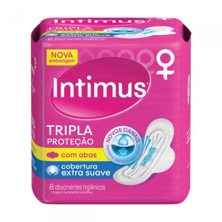 Absorvente Intimus Gel Tripla Protecao Suave Com Abas, 8 Unidades - Imagem 1