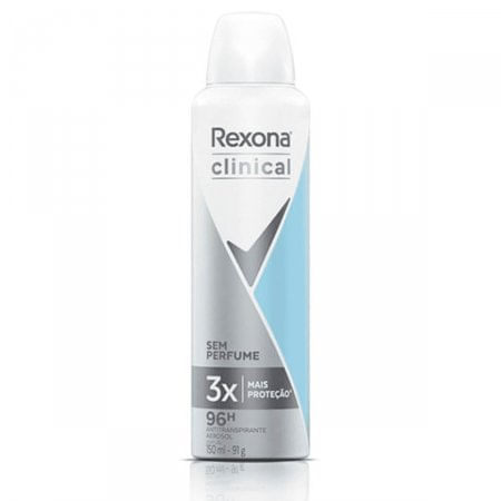 Desodorante Masculino Rexona Men Clinical Sem Perfume Aerosol 150ml - Imagem 1