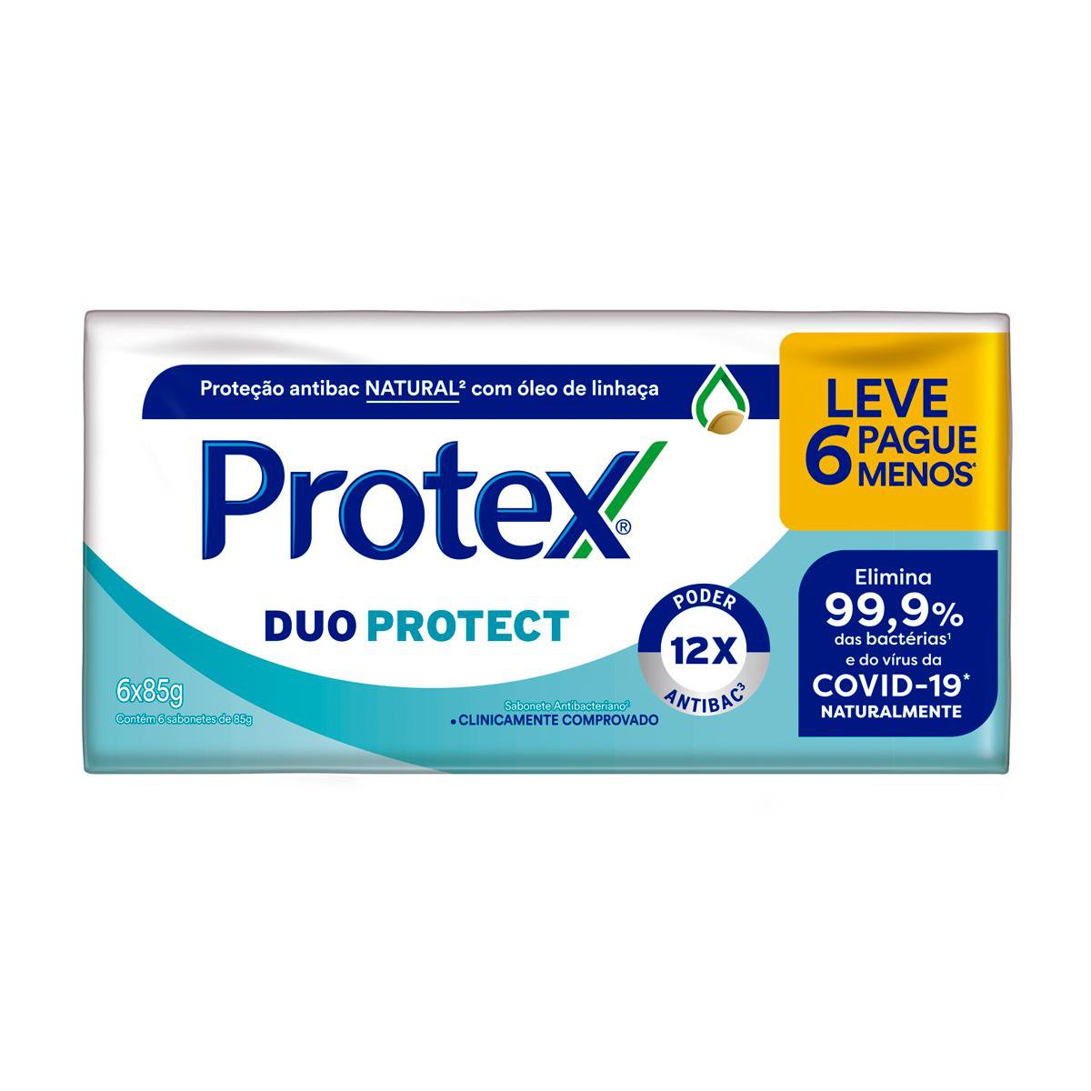 Sabonete Protex Duo Protect barra com 85g, leve 6 pague menos - Imagem 1