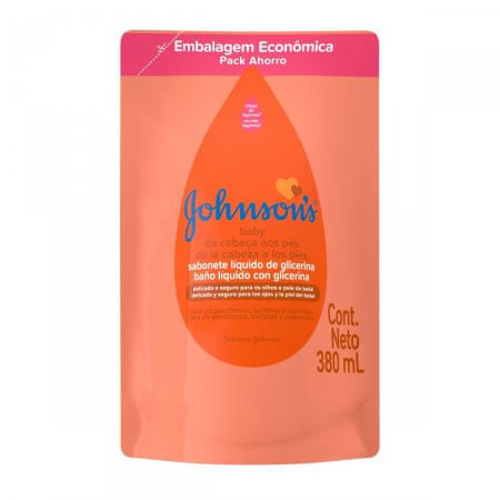 Sabonete Líquido Glicerinado da Cabeca aos Pés Johnsons Baby Refil 380mL - Imagem 1