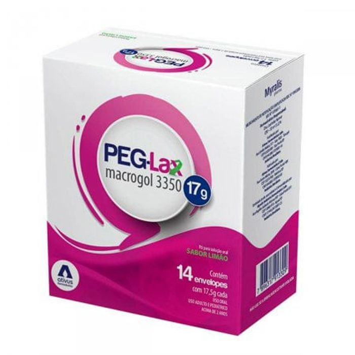 Peg-Lax Pó para Solução Oral Sabor Limão - Caixa com 14 Sachês de 17,5g - Imagem 1
