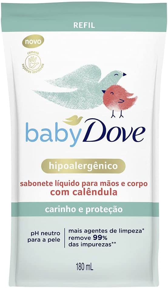 Sabonete Baby Dove Hidratacao Sensivel Refil, Líquido, 180mL - Imagem 1