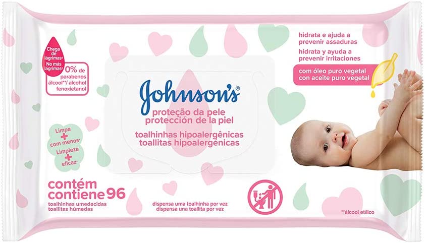 Lencos Umedecidos Johnson S Baby Extra Cuidado Com 48 Unidades com 96 unidades - Imagem 1
