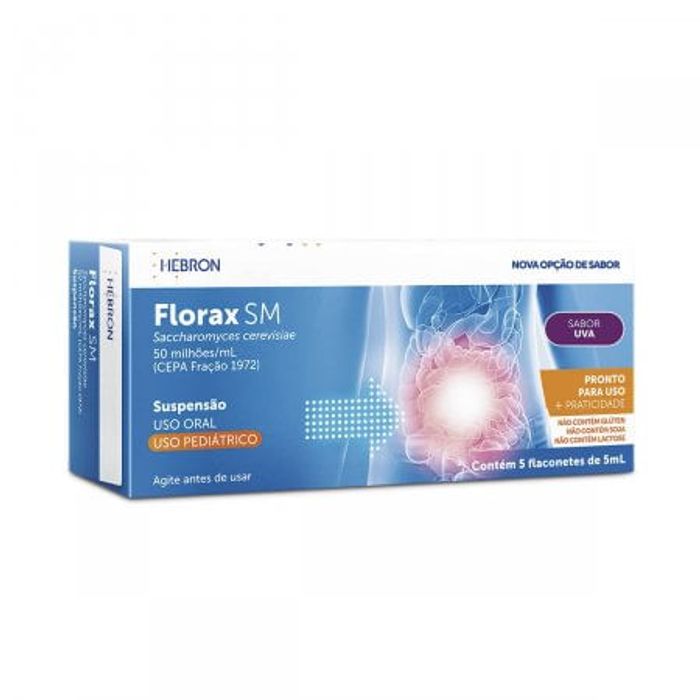 Florax SM Pediátrico 50MILHÕES/ML Suspensão oral - 5 Flaconetes com 5 mL - Imagem 1