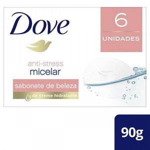 Sabonete Anti-Stress Dove Agua Micelar barra, 90g, 6 unidades
