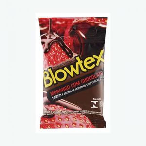 Camisinha Blowtex Sensitive Extra Fino Com 3 Unidades morango e chocolate com 3 unidades