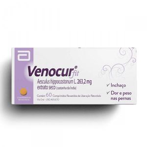 Venocur Fit 263.2MG Comprimido revestido de ação prolongada - Caixa com 60 Comprimidos