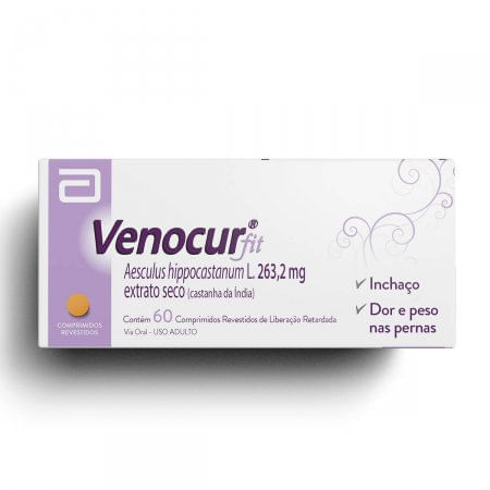 Venocur Fit 263.2MG Comprimido revestido de ação prolongada - Caixa com 60 Comprimidos - Imagem 1