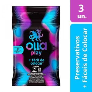 Preservativo Olla Lubrificado Play 3 Unidades