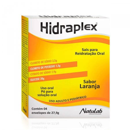 HIDRAPLEX SAIS PARA REIDRATAÇÃO ORAL SABOR LARANJA 4 ENVELOPES - Imagem 1