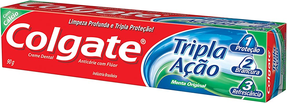 Creme Dental Colgate Tripla Acao menta original, 90g - Imagem 1