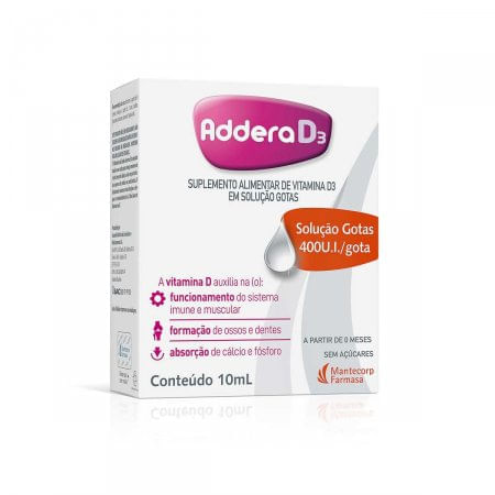 Addera D3 400UI Gotas 10mL - Imagem 1