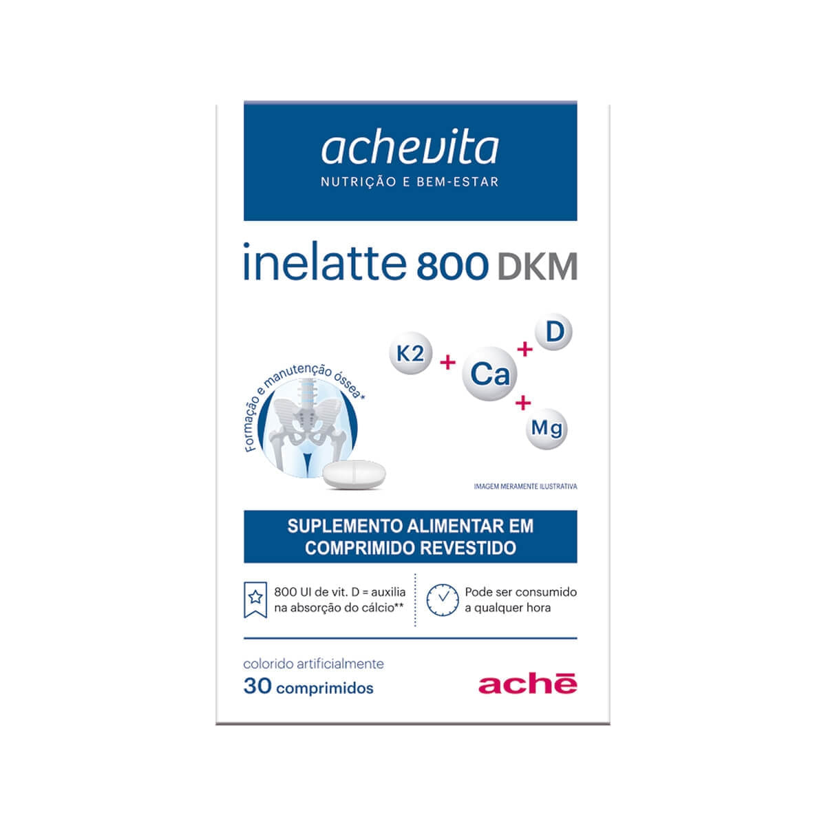 Inelatte Achevita Zero Sabor Capuccino 60 Tabletes - Imagem 1