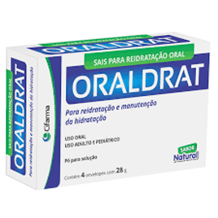 Oraldrat sais para reidratação oral sabor natural 4 envelopes - Imagem 1