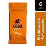 Preservativo Masculino Lubrificado Texturizado Olla Pacote 6 Unidades