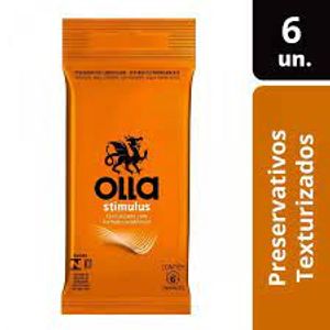 Preservativo Masculino Lubrificado Texturizado Olla Pacote 6 Unidades