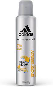 Desodorante Masculino Adidas Cool & Dry sport energy, aerosol, 1 unidade com 150mL - Imagem 1