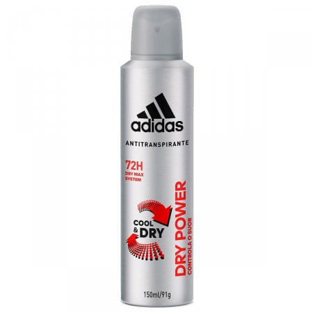 Desodorante Masculino Adidas Cool & Dry dry power, aerosol, 1 unidade com 150mL - Imagem 1