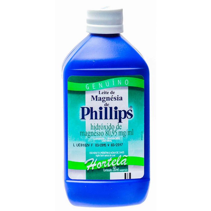 Phillips Leite de Magnésia Sabor Hortelã Suspensão Oral 350mL - Imagem 1