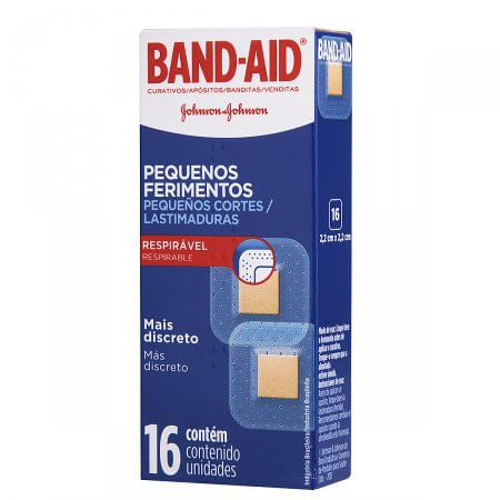 Curativos Band-Aid Pequenos Ferimentos Com 16 Unidades com 16 unidades - Imagem 1