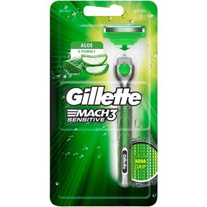 Aparelho de Barbear Gillette Mach3 Sensitive acqua grip, 1 unidade + carga, 1 unidade