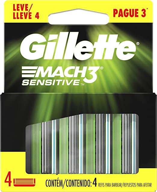 Carga Gillette Mach3 Sensitive 4 Unidades, Leve 4 Pague 3 - Imagem 1
